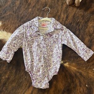 Cowgirl Hardware Purple Paisley Kids One Piece 18 months. Worn maybe once.